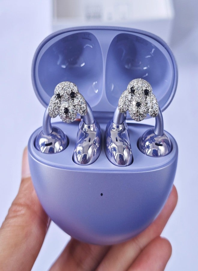 Sufcnire Rhinestone for Clip on Earbuds Open Ear, Elegant Zirconia Decorative Earphone Accessories, Removable Exquisite DIY Decoration - Image 5
